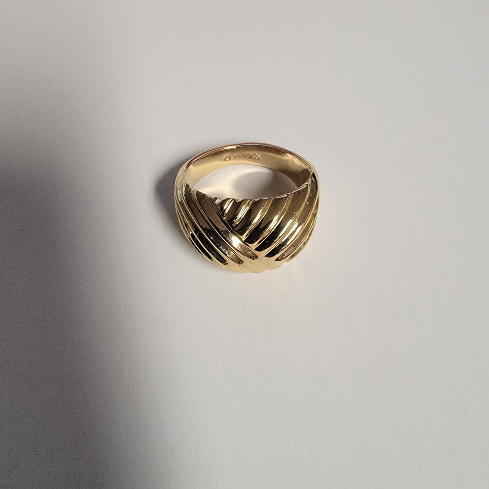 ,Vintage Avon ribbed faux Gold dome ring, size 5 - Picture 5 of 6